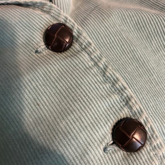 Mossimo Women's Corduroy SZ L Blazer Jacket Cotton 3 Button Teal Collar Preppy - Picture 9 of 9